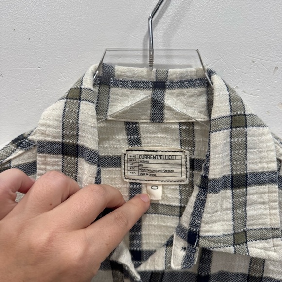 Current Elliott The Perfect Shirt Button Up Long Sleeve Plaid Cotton Fall - Picture 3 of 5